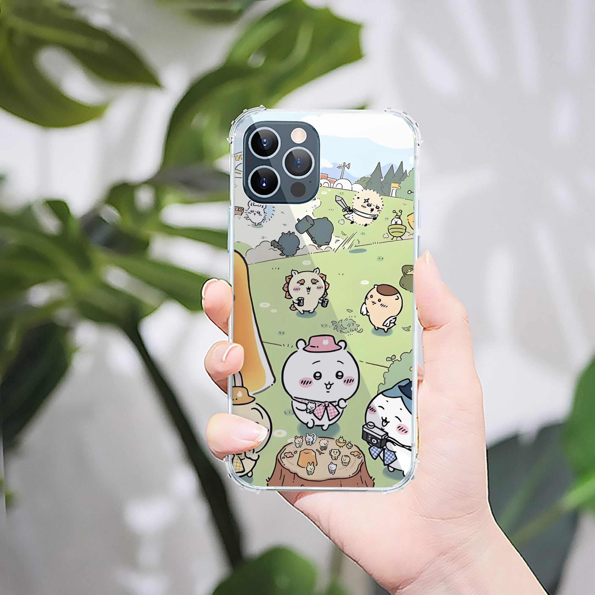 （画像用） ちいかわ Chii-kawa 【iPhone 12シリーズ対応】透明スマホケース（クリアソフトケース）